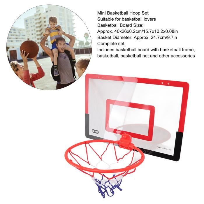 Jeu Enfant Adulte Panneau De Basket Mural SPORTNOW - Panier Réglable Intérieur/Extérieur, Filet Résistant - Pour Enfants Et Adultes Cible Flechette