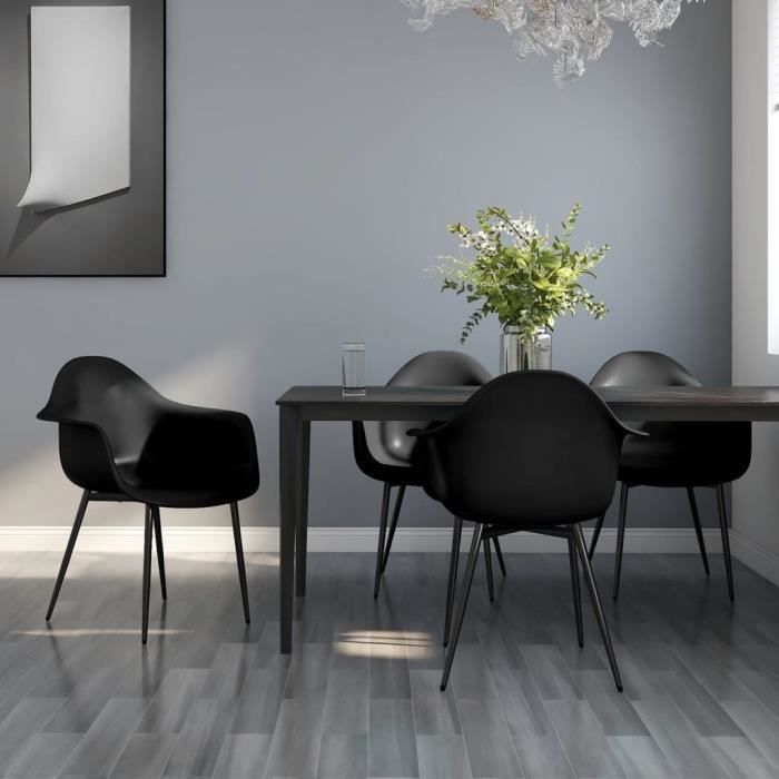 famirosa chaises de salle à manger 4 pcs noir pp-077