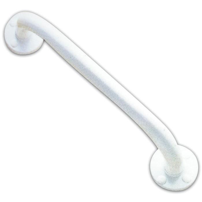 Barre d'appui GODONNIER - Acier blanc - 30 cm - Tube Ø 25 mm - Rosaces Ø 65 mm