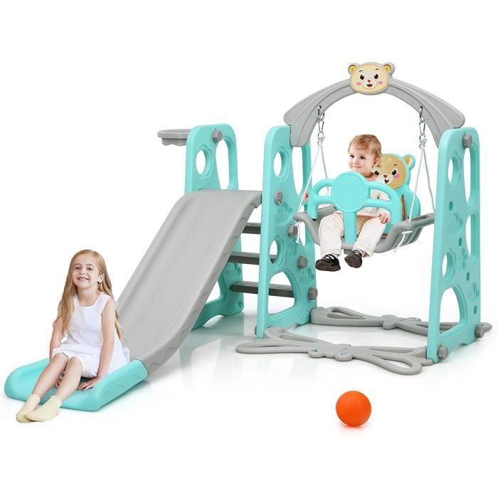 Toboggan Pour Enfants Toboggan Amusant Avec Panier De Basket Aire De Jeux 3 En 1 Avec Toboggan Escalade Pour Enfants 2 8 Ans Jouer Exterieur Interieur 150 X 42 X 80 Cm Cadeau Enfant