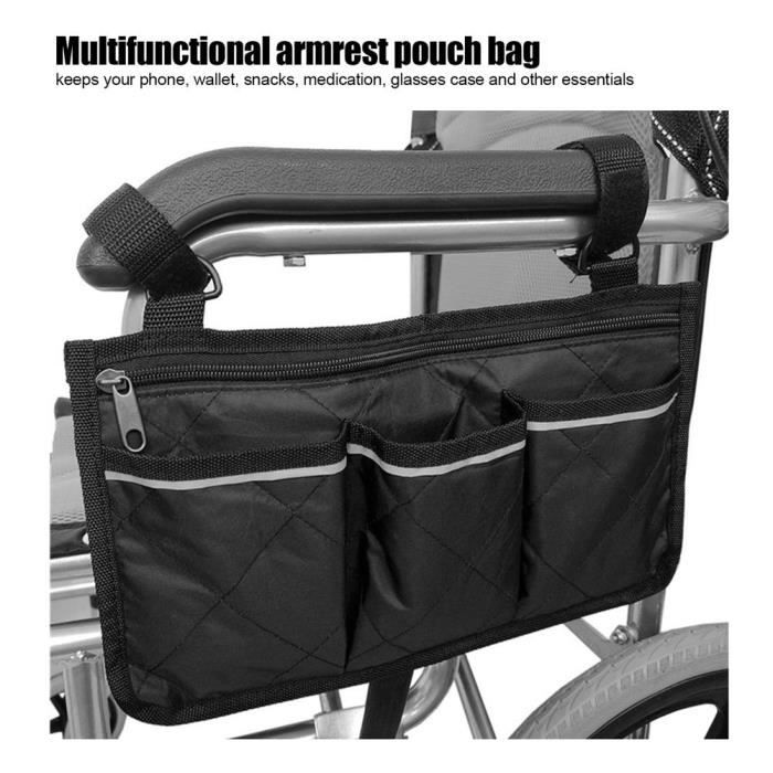 HURRISE accessoires pour accoudoir pour fauteuil roulant Sacoche latérale multifonctionnelle