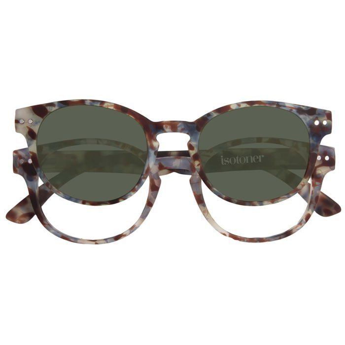 Isotoner Loupes de lecture avec clip solaire aimanté ecaille bleu +1.00