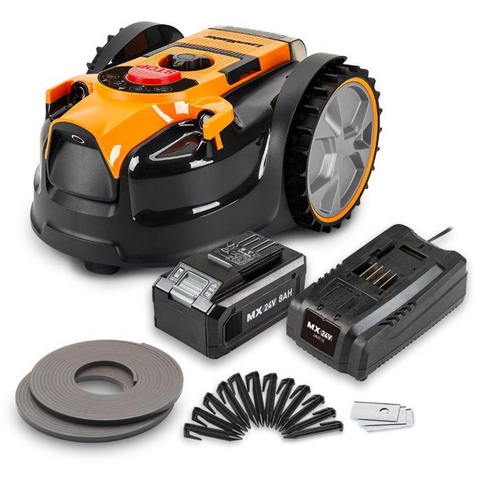 LAWNMASTER Robot Tondeuse Autonome 24v - 8ah Sans Fil P&eacute;rim&eacute;trique - Le Robot Le Plus Simple Du
