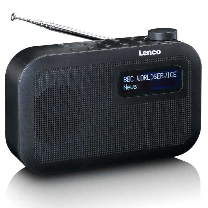 Radio portable DAB+/FM avec Bluetooth® - Lenco - PDR-016BK - Noir
