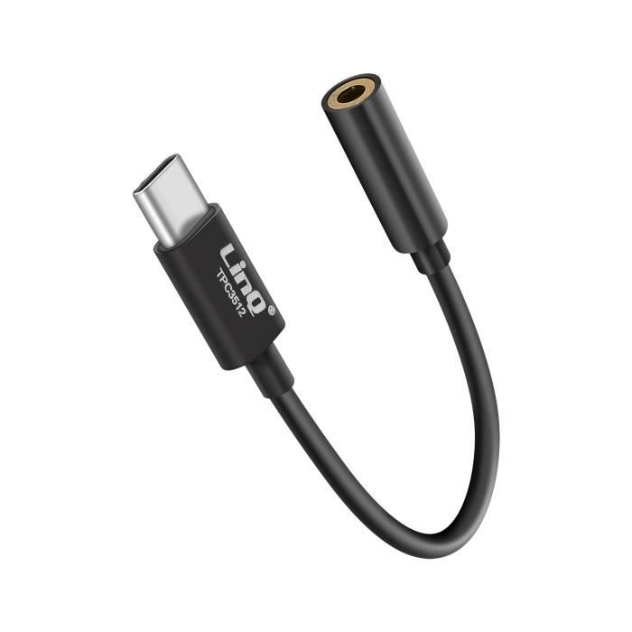 Adaptateur Audio USB-C Mâle vers Double Jack 3.5mm Femelle pour