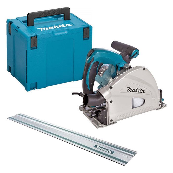 Scie circulaire plongeante 1300W Ø165MM MAKITA Avec coffret MAKPAC + Rail de guidage 1400 mm