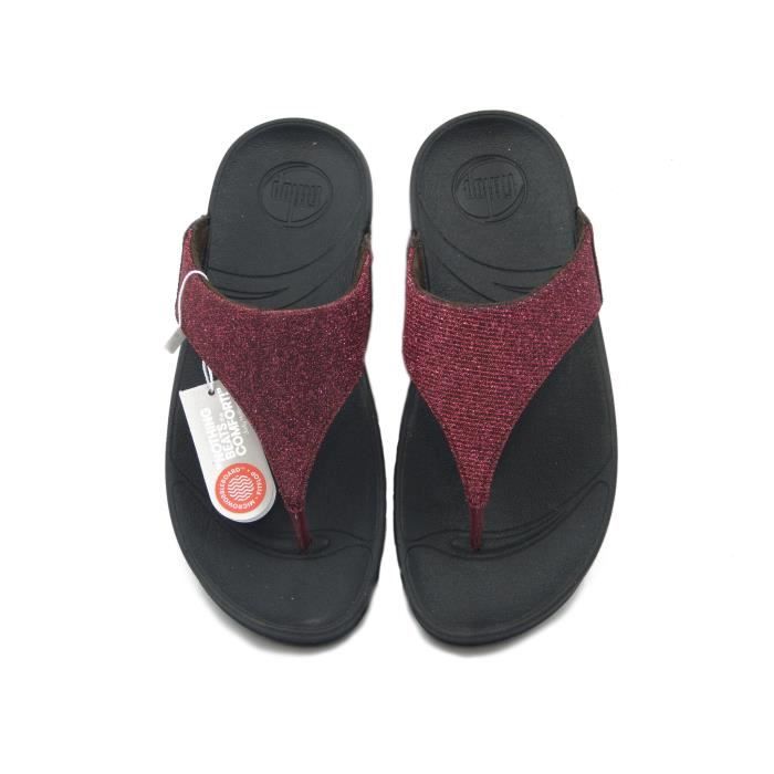 Femmes Fitflop Sandale Tong En Tissu Metallique Et Semelle En Caoutchouc Avec Des Densites Differentes Ergonomique Et Amortisse Prix Pas Cher Cdiscount
