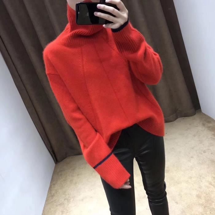 Femme Hiver Pull Baggy Couleur Unie Manche Chauve-Souris Tricot/és Pullover Les Loisirs /À Capuche La Mode Chaud Pullover
