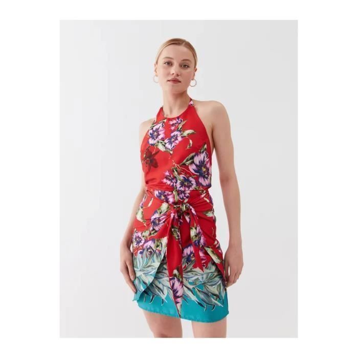 Robe dos nu fleurie slim Guess jeans Femme