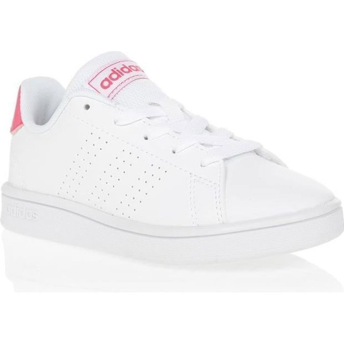 Baskets pour fille ADIDAS Advantage K Blanc/Rose - Tige en matière