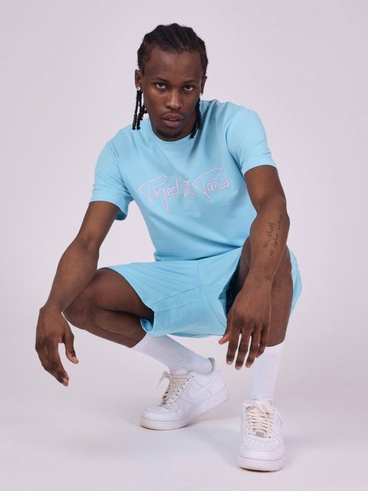 T shirt homme shop cyan