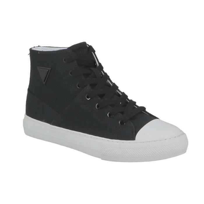 Basket toile noire femme outlet