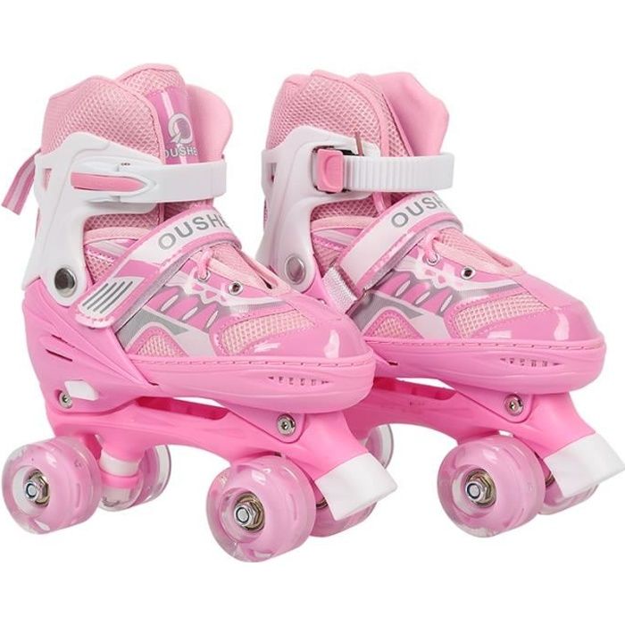 Patin À Roulette Fille Reglables, Roller Quad Déformable Adulte,2