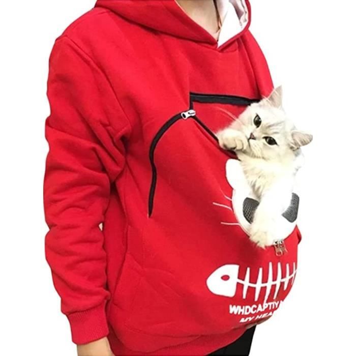 Pull kangourou chat femme cheap