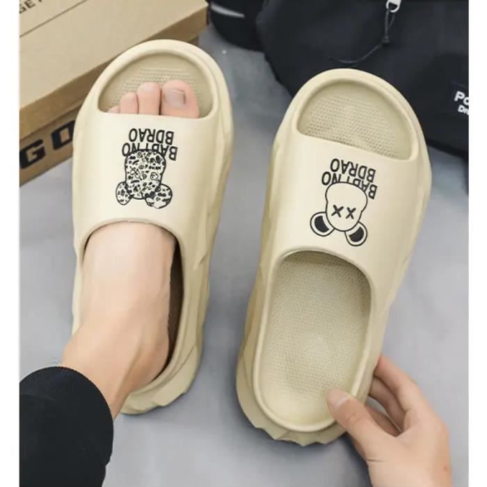 Chaussons Shit Feeling à Semelle épaisse Gris Noir - Chaussures