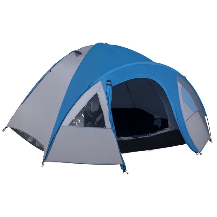 Outsunny - tente camping - Verre - 300x250x130cm - Bleu