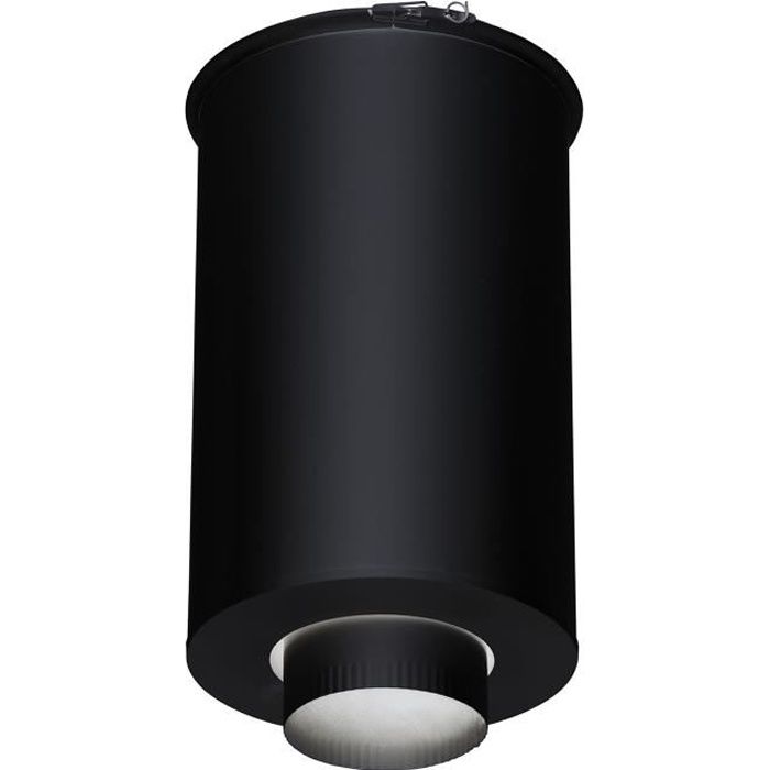 Elément droit de finition plafond inox/galva Noir pour poêle à bois - Hauteur 45 cm - diamètre : 230 pour diamètres de raccordeme...