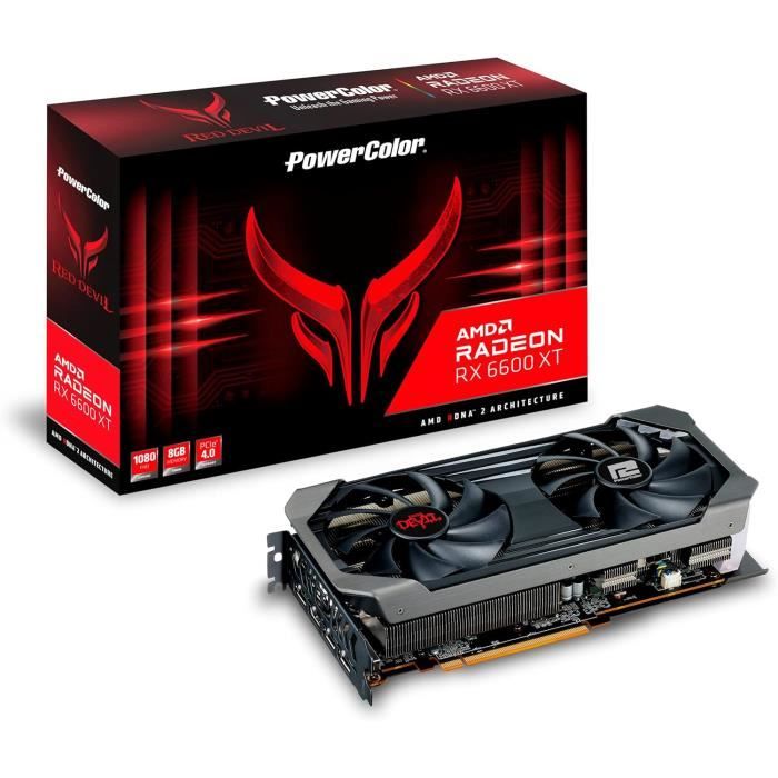 Carte Graphique – Powercolor – RX 6600XT Red Devil – 8 Go GDDR6 – 2607 MHz – PCI Express x16