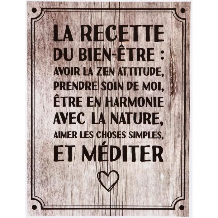 Planche Stickers Citation Recette Bien Etre Fond Loft Marron Cdiscount Auto