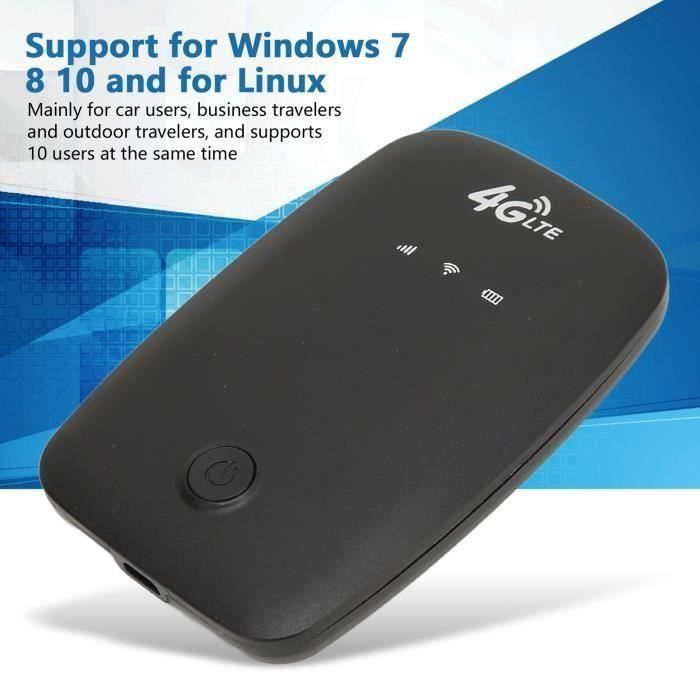 Routeur mobile 4G PZCC – Point daccès WiFi avec emplacement pour carte SIM et batterie 2100mAh
