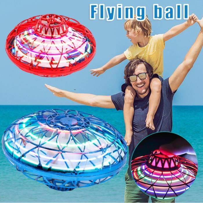 Papi Dada Jouet Boule Volante Jouet Volant, Mini-Drone Flying Ball Rotatif A 360 Controleur Magique Rechargeable Par Usb Lumieres Rvb Integrees Jouets Volants Magiques Version 2021 Violet