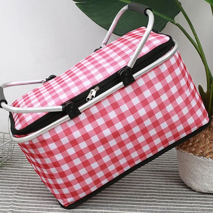 Panier Pique-nique Pliable Grande Capacité - Avec Table Intégrée, Idéal Camping Et Voiture