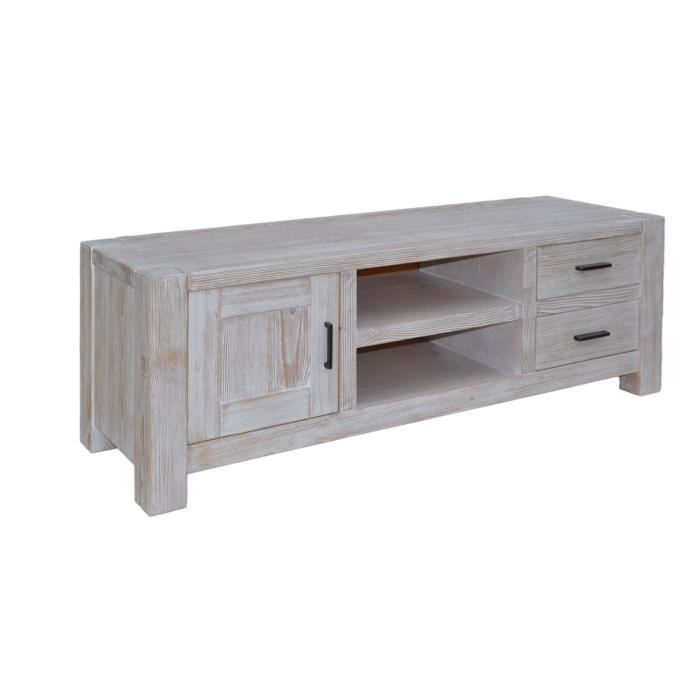 Meuble Tv Bois Ceruse Gris