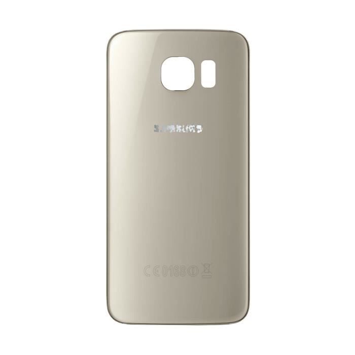 Samsung - Vitre arrière - Samsung Galaxy S7 Edge - Or - Avec logo