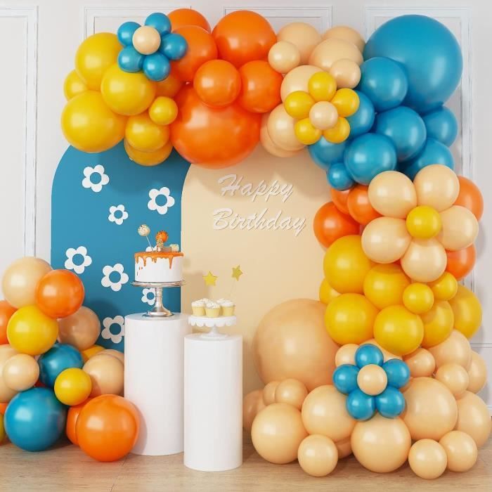 Kit Arche De Ballons Automne 153 Pièces - Ballons Latex Orange, Bordeaux, Jaune, Vert + Ballon Aluminium + Accessoires - Pour Thanksgiving, Anniversaire, Fête D'automne