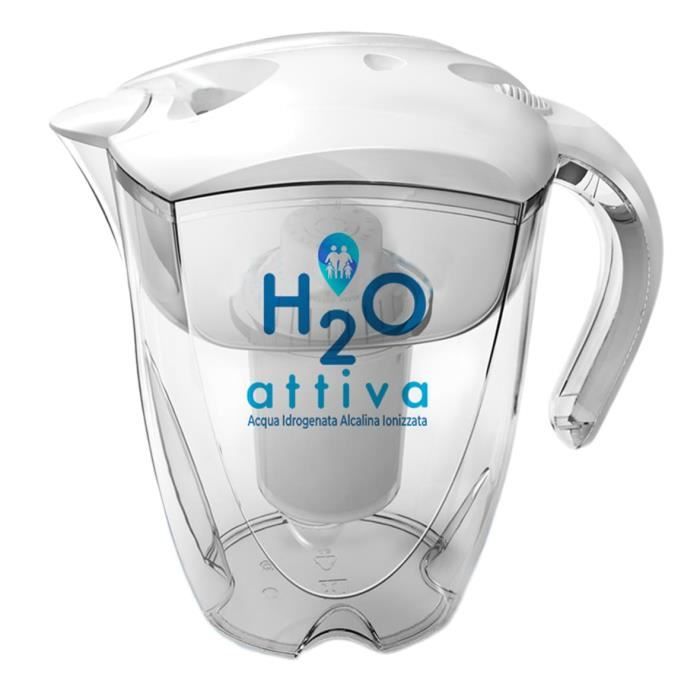 Cartouche Carafe Filtrante Filtre 7 Étages H2O Active - Carafe Eau Hydrogénée Alcaline PH 9.5, 400 Litres Capacité (3 Filtres) Carafe Filtrante Eau Alcaline PH 9.5 400 Litres