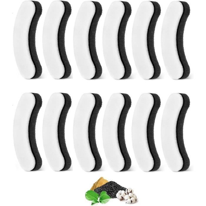 Filtres Fontaine à Eau Chat - 12 Pièces + éponges Pré-filtre - Compatible FEELNEEDY YPD-C004 4L