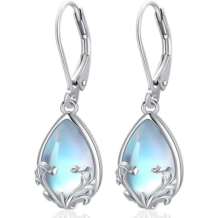 Boucles D'oreilles Arbre De Vie En Argent Tibétain Et Howlite Turquoise - Neuf Avec étiquettes