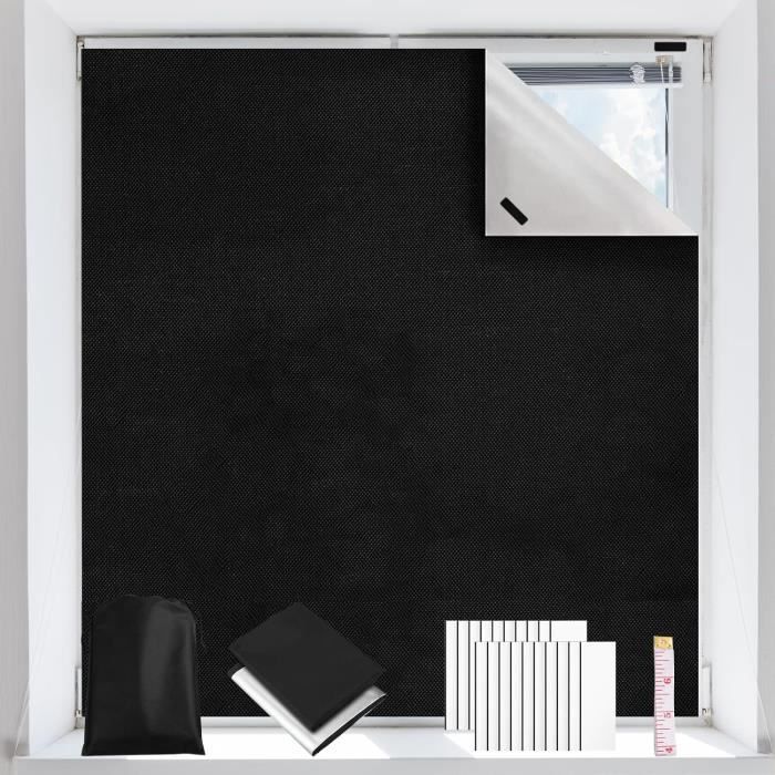 Store Occultant Fenêtre De Toit 146x130 Cm - 100% Opaque, Isolation Thermique - Fixation Velcro Autocollante Sans Perçage