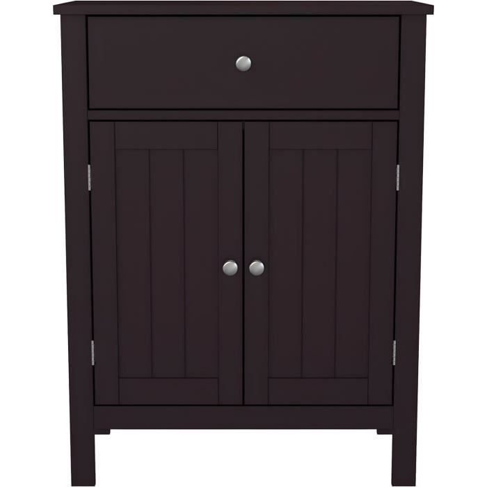 Meuble De Salle De Bain Avec Une Vasque En Céramique - 2 Portes Et Etagere En Bas Gris Robinet Non Inclus 97621498
