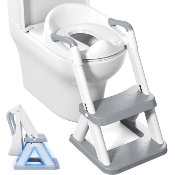 Réducteur Toilette Enfant 3 En 1 Avec Marche Réglable Et Pot Amovible – Violet – Idéal Pour Apprentissage Propreté 1-7 Ans