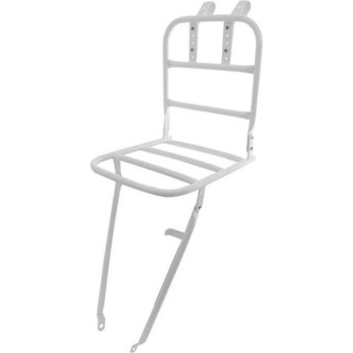 Porte-bagages avant STECO pour vélo 26/28 pouces en acier blanc avec support pour lumière avant