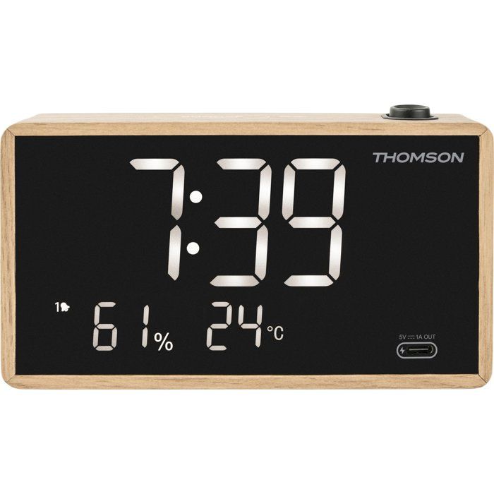 Radio réveil avec projection THOMSON Bois