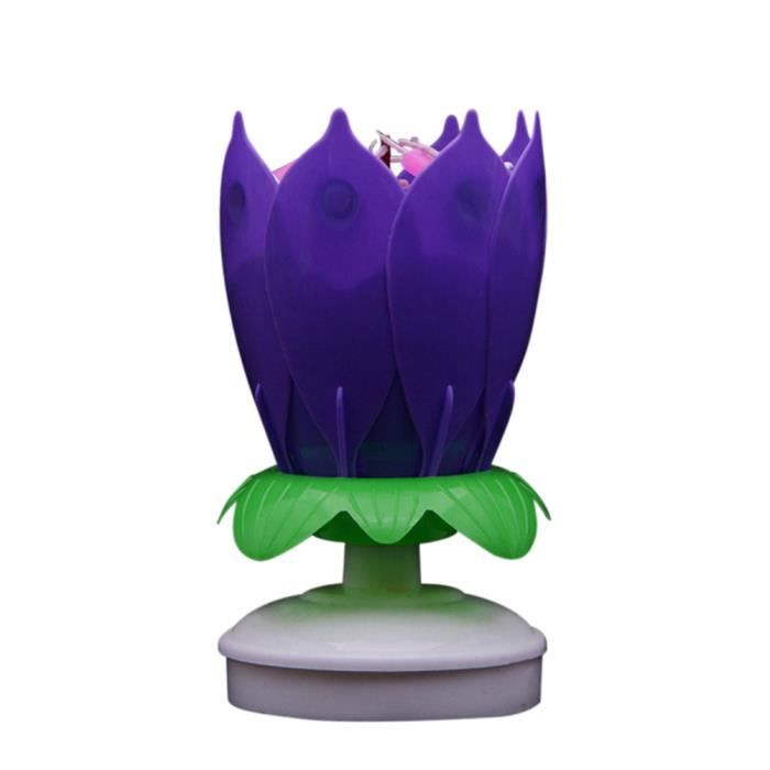 Double Couche De Bougie D Anniversaire De Lotus Avec Bougie De Musique Tournante Avec Chanson De Joyeux Anniversaire Cdiscount Maison