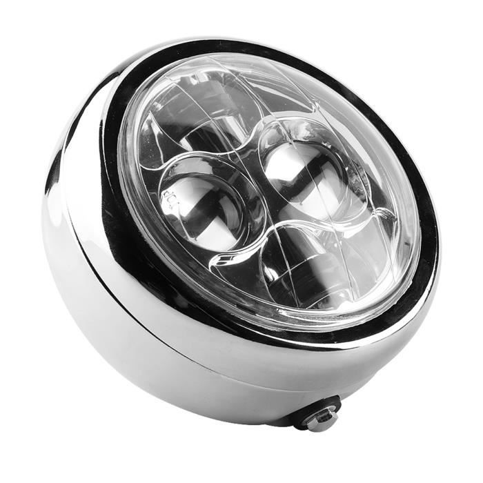 TMISHION phares à LED de moto Phare de moto universel Vintage en aluminium rétro LED phares ronds phares