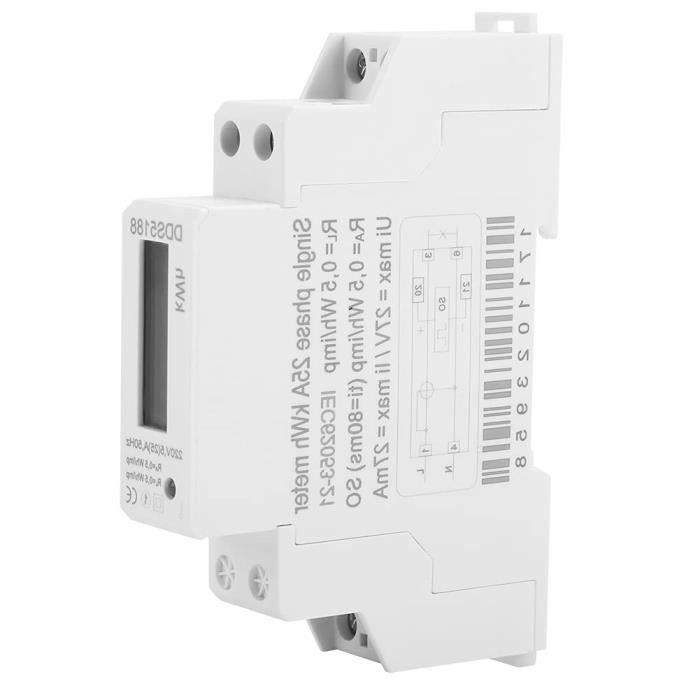 Compteur D'énergie Numérique à Rail DIN - 80A Monophasé, écran LCD, Pour Suivi De Consommation