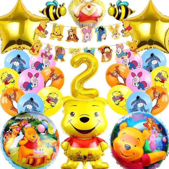 Kit Décoration Anniversaire Enfant 2 Ans Thème Fraise - Ballons Chiffre 2, Aluminium, Latex, Banderole Happy Birthday - Réutilisable