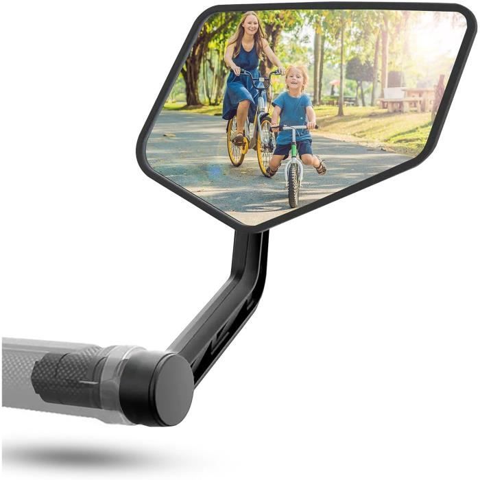 Rétroviseur Vélo & Trotinette Électrique - Pivote à 360°, Pour Guidon 17,4-22mm, Verre Convexe