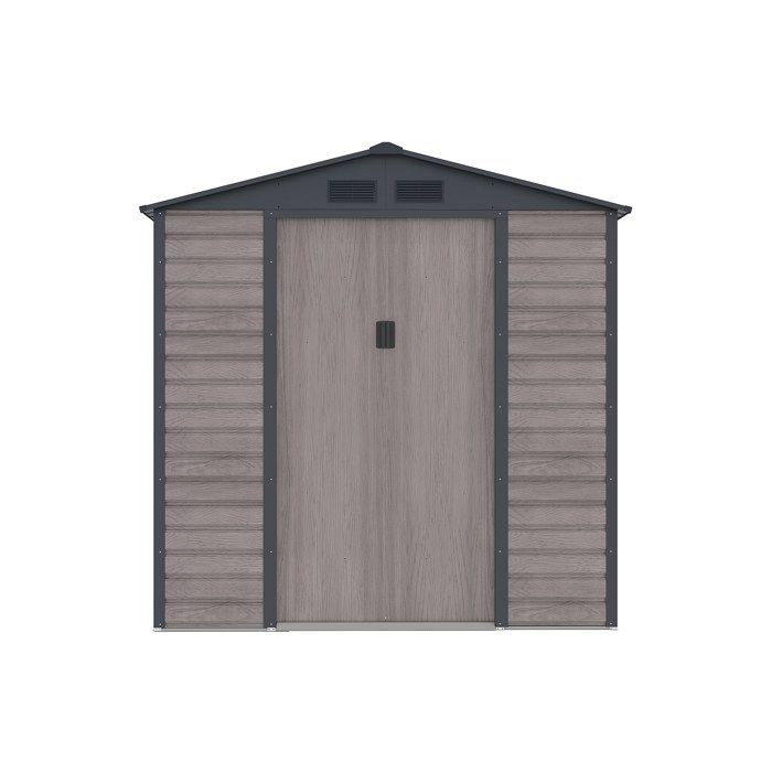 Abri de jardin métal en acier galvanisé effet bois gris 279 m² - ADELMO