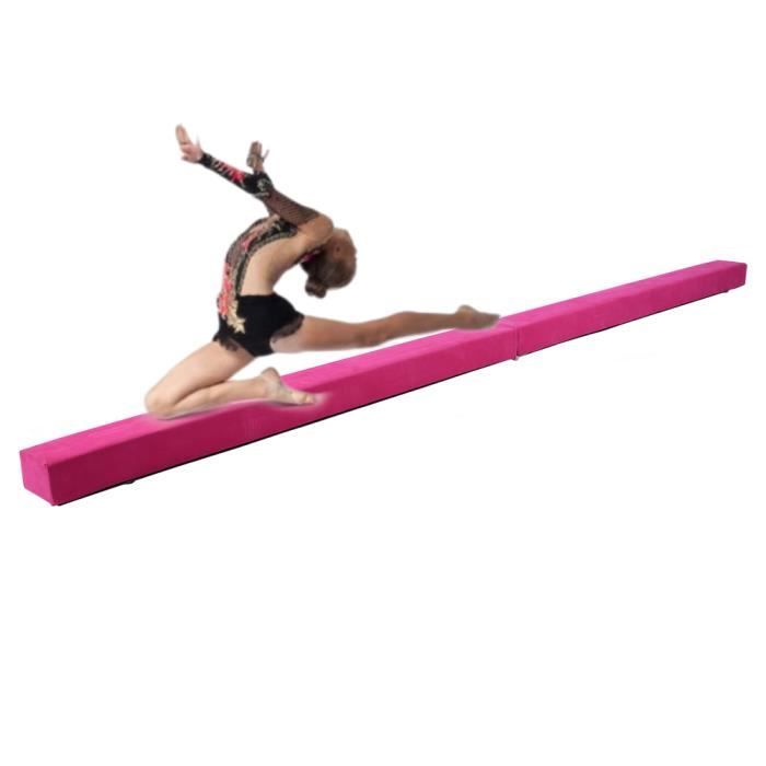 Poutre D'Équilibre Réglable De 226cm Poutre De Gymnastique Haute Et Basse Avec 3 Hauteurs Violet
