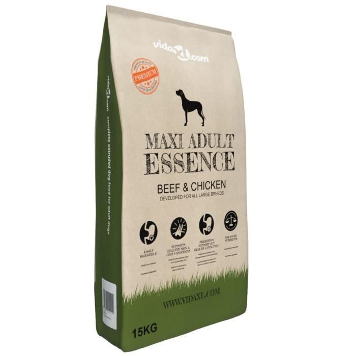 Nourriture sèche pour chiens Maxi Adult Essence Beef & Chicken - VIDAXL - 15 kg Nourriture sèche pour chiens Maxi Adult Essence Beef & Chicken - VIDAXL - 15 kg