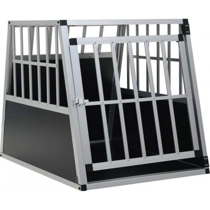 vidaXL Cage pour chien 65x91x69 5 cm Aluminium et MDF
