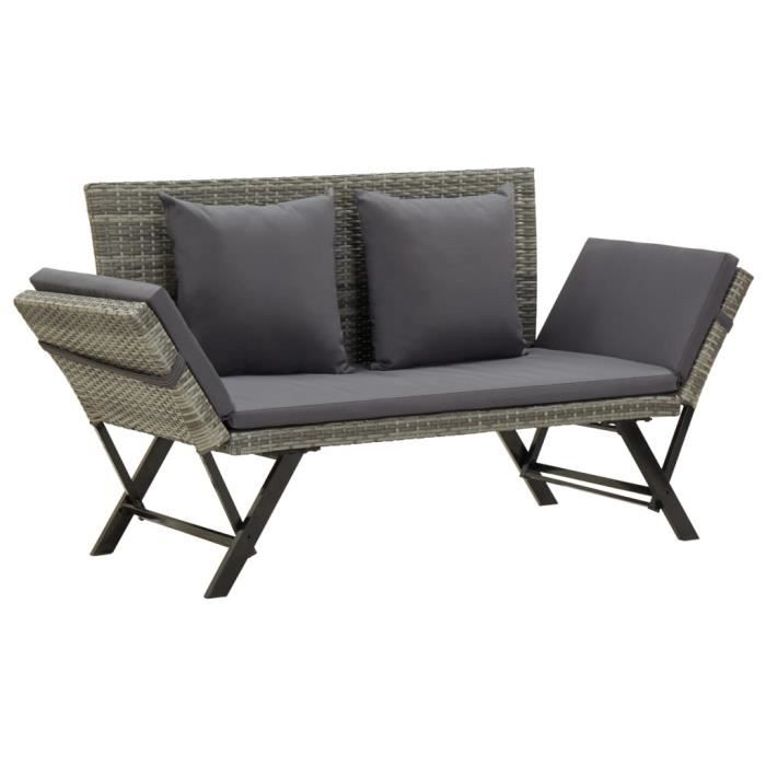 Vidaxl Banc de jardin 176 cm - Résine tressée