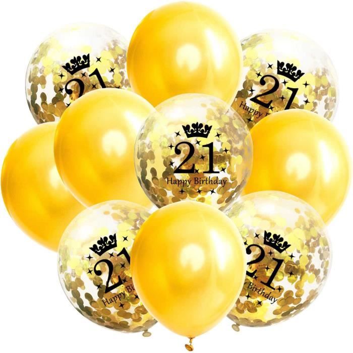 10pcs Ballons Pour Fete Anniversaire 21 Ans Decoration Or Modele 97 Achat Vente Ballon Decoratif Cdiscount