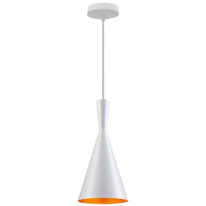 Suspension Luminaire Contemporain UNI - WOTTES - Blanc - Fer Forgé - E27 40W
