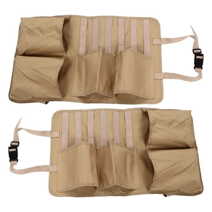 Lot De 2 Organisateurs De Siège Auto - Tissu Oxford - Avec Support Tablette Et Poches Multiples - Noir